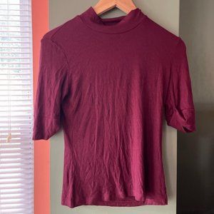 Size Large Cranberry Red Mock Neck American Apparel Shirt